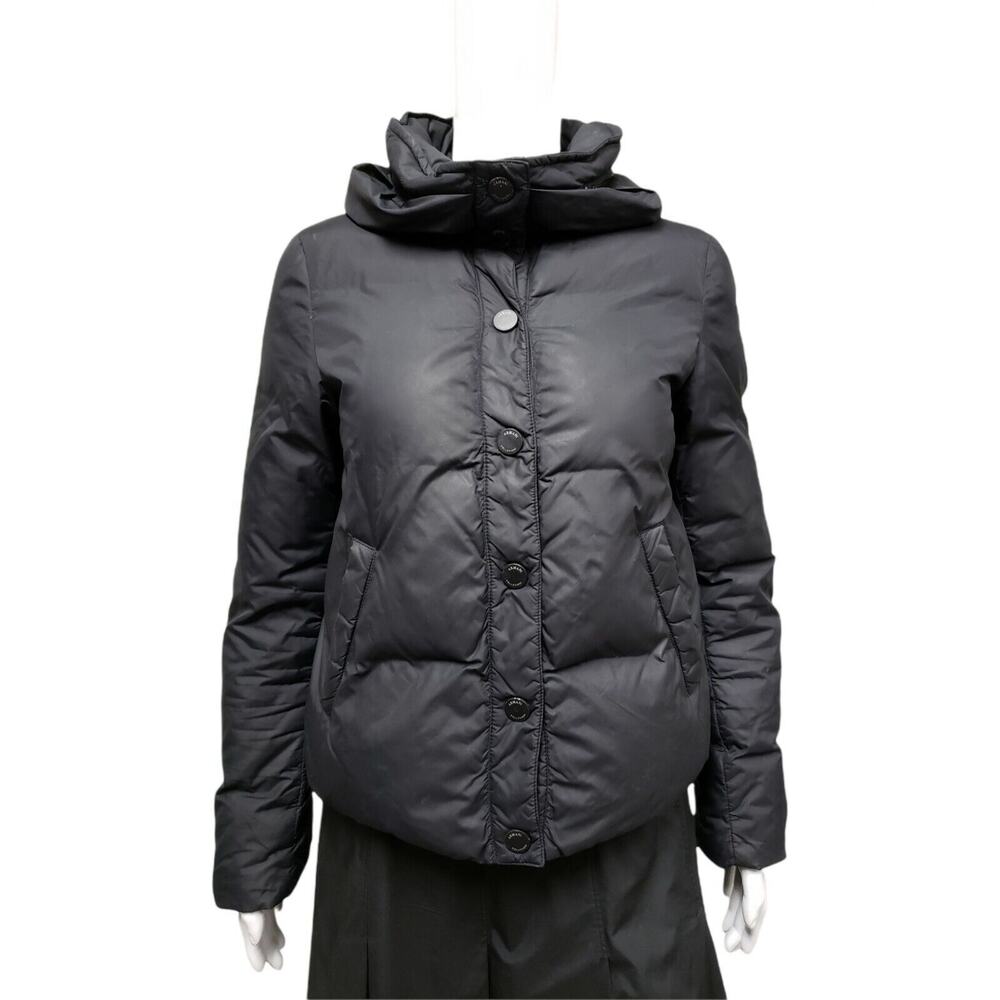ARMANI COLLEZIONI Womens Black Goose Down Coat Puffer Jacket Size 6 - Picture 5 of 12